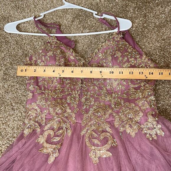 TLC Say Yes To The Prom Womens Juniors Embellished Open Back Evening Dress SZ 7 - Picture 4 of 12